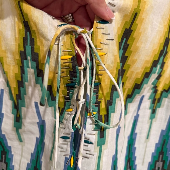 Alberto Makali Shirt Womens Small Tunic Multicolored Light Weight Beaded - Picture 2 of 6